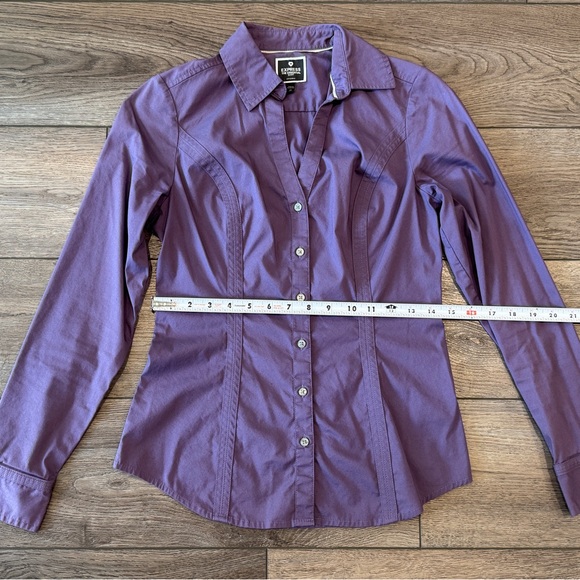 Express Purple Fitted Button-Down Shirt - Picture 11 of 15